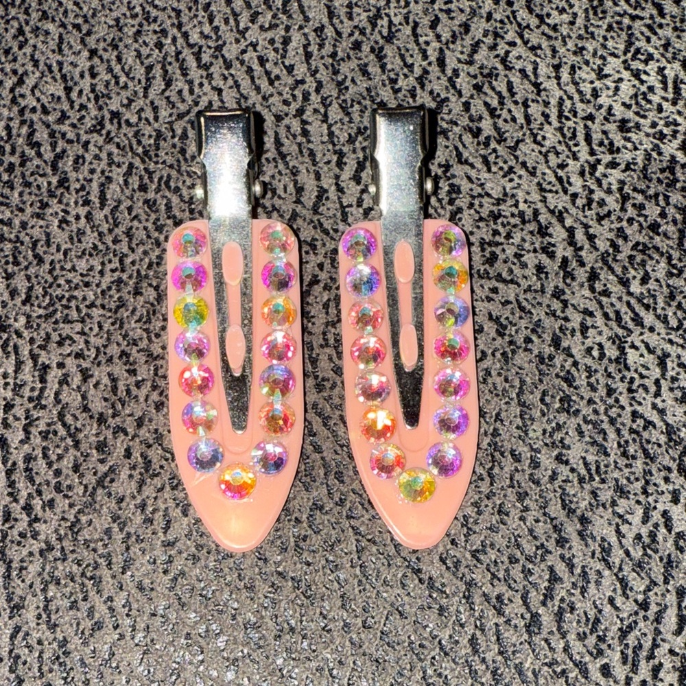 Pink Rhinestoned Styling Hair Clips💎